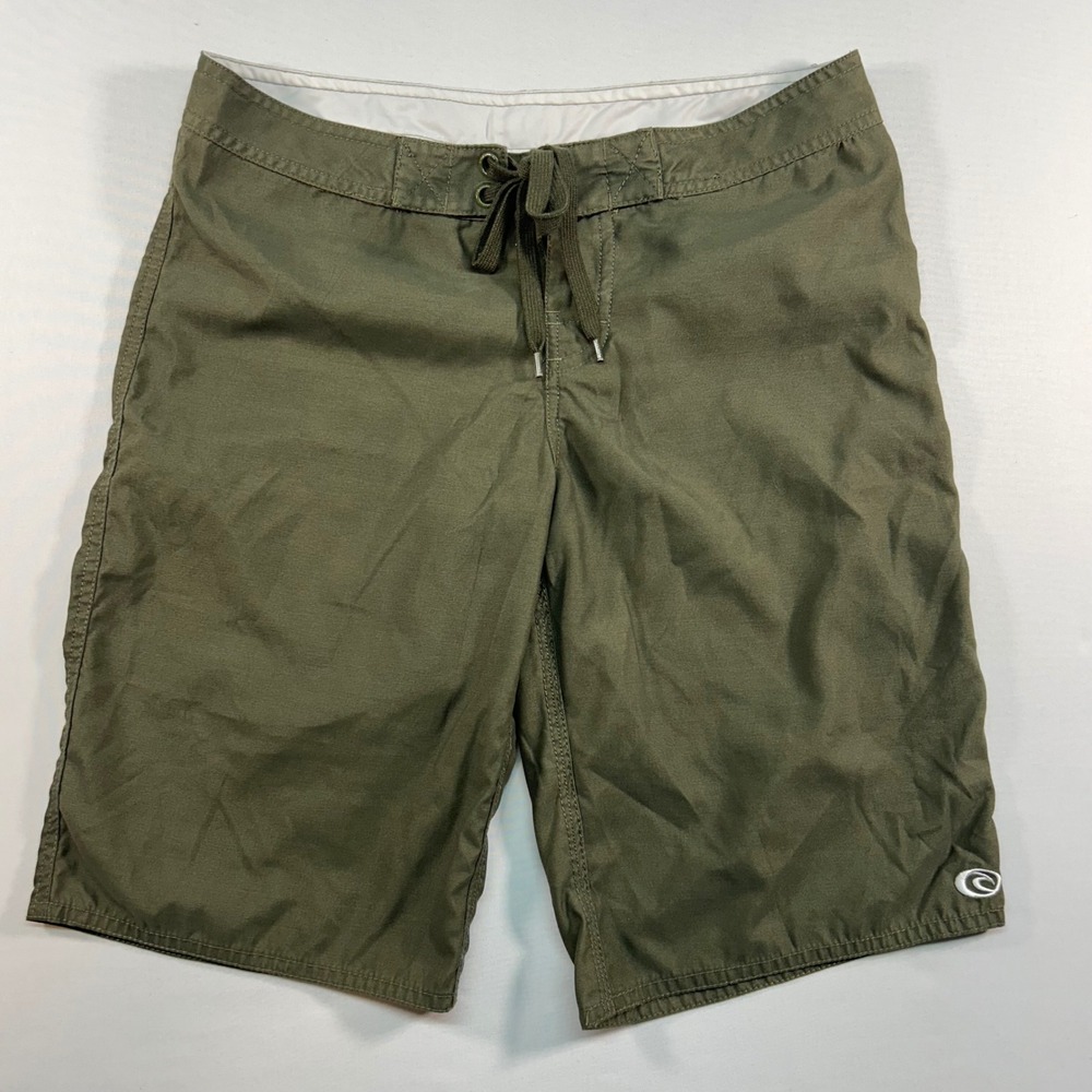 Rip Curl Womens Size‎ 1 Board Shorts Olive Green Lace Up Swim Surf Trunks